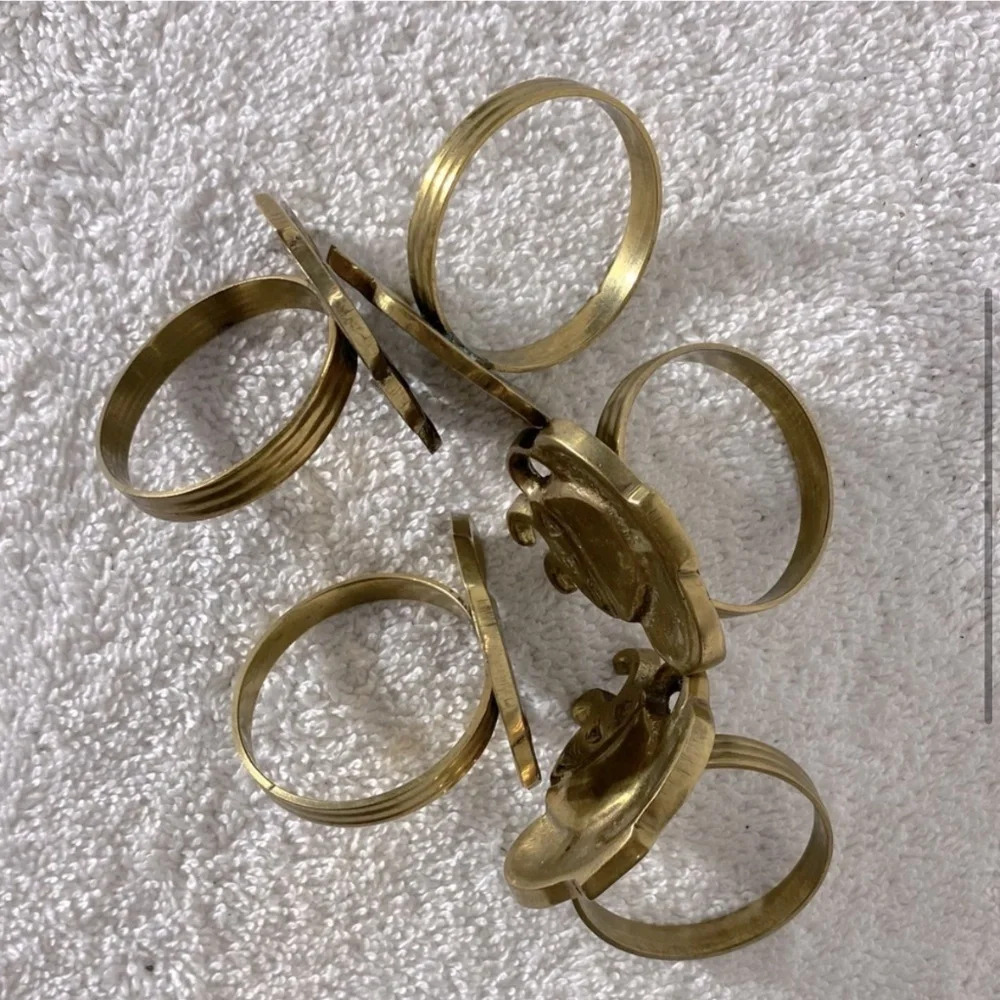 Vintage Brass Coffee  Cup Napkin Holders x5 - Picture 4 of 13